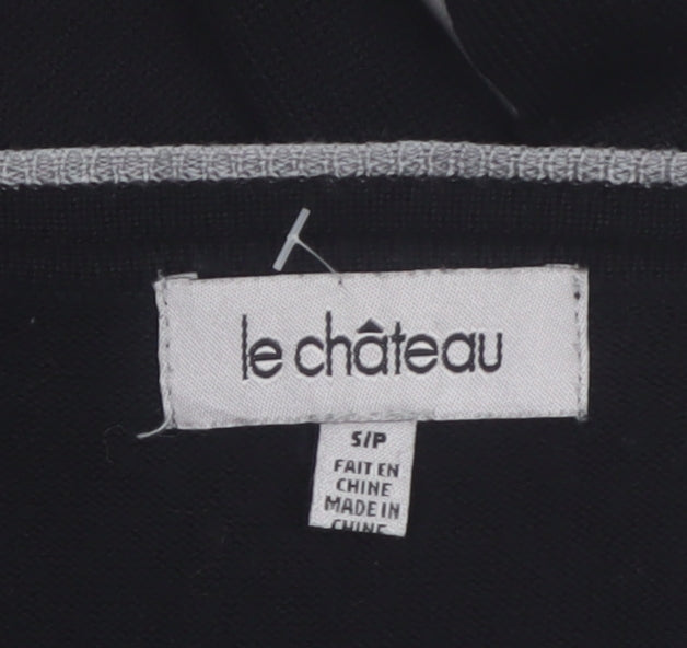 Le Chateau Men's Black Argyle Wool Blend V-Neck Jumper Size S