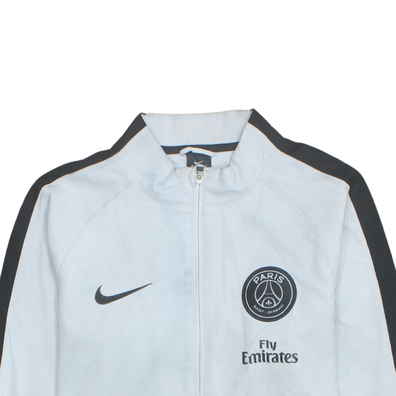Nike PSG Men's White Track Jacket Small Dri-Fit Full Zip Football Top