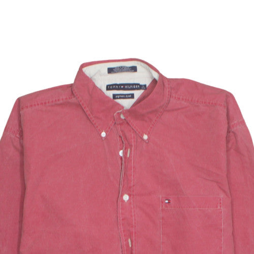 Tommy Hilfiger Men's Red Cotton Corduroy Button-Down Shirt XL