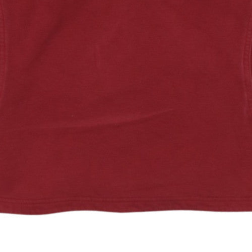 Adidas Womens Red V-Neck Sweatshirt Size 12 Casual Pullover