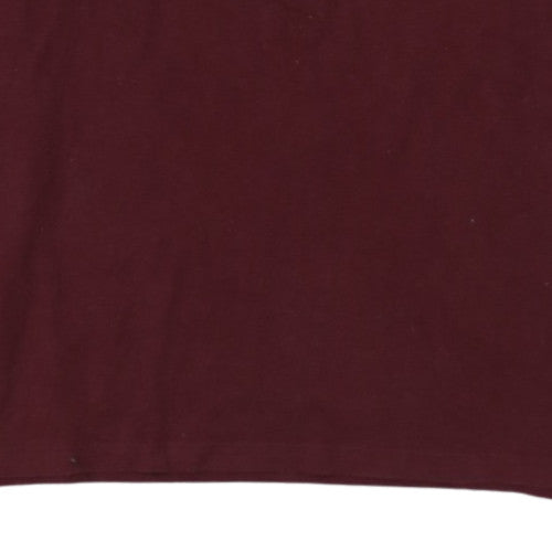 Gap Mens Red Long Sleeve Logo Crew Neck T-Shirt Size M