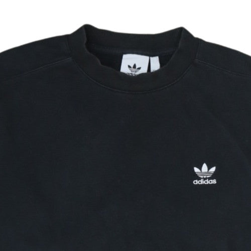 adidas Womens Black Medium Crew Neck Pullover Sweatshirt with Logo