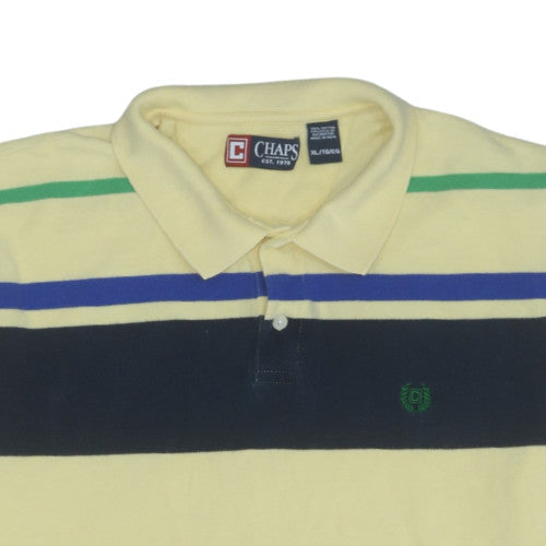 Chaps Men's Beige Short Sleeve Polo Shirt XL Classic Fit Cotton