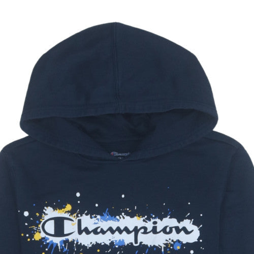 Champion Boys Blue Pullover Hoodie XL Fleece Graphic Logo Sweatshirt