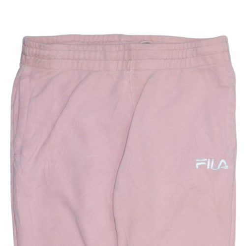 Fila Womens Pink Sweatpants M Cotton Blend Fleece Lounge Trousers