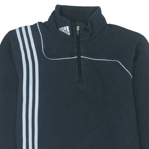 Adidas Men's Black L 1/2 Zip Pullover Fleece Sweatshirt