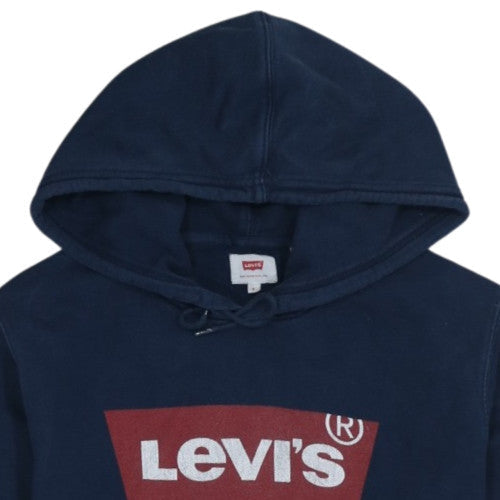 Levi's Men's Blue Pullover Hoodie Small Logo Fleece Sweatshirt