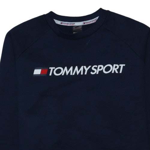 Tommy Sport Men's Blue Regular Fit Crew Neck Sweatshirt M