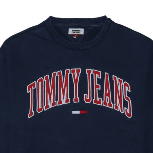 Tommy Jeans Womens Navy Blue Crew Neck Pullover Sweatshirt L