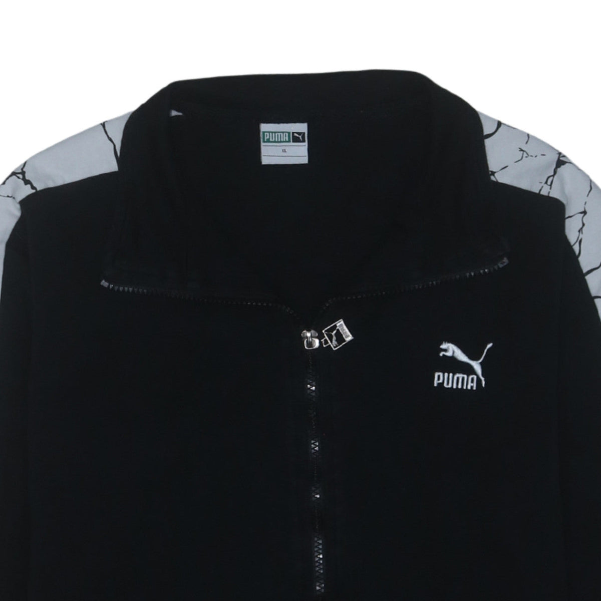 Puma Men's Black XL Track Jacket with Contrast Sleeves