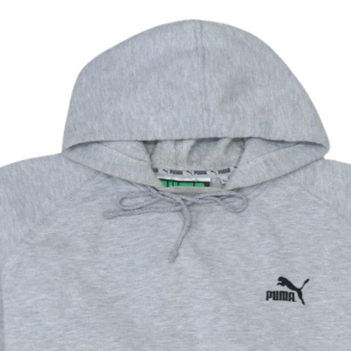 Puma Womens Grey Pullover Hoodie L Cotton Blend Casual Sweatshirt