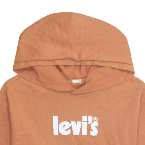 Levi's Womens Brown Pullover Hoodie L Logo Cotton Casual