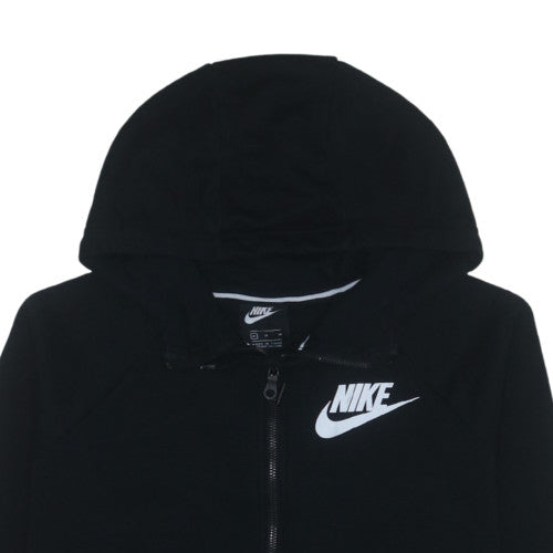 Nike Women's Black Full Zip Hoodie Medium Cotton Blend