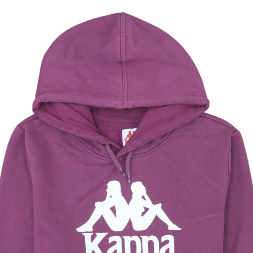 Kappa Womens Purple Hoodie Large Pullover Cotton Blend Logo Sweatshirt