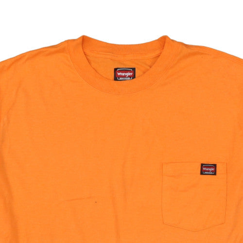 Wrangler Men's Orange 3XLT Short Sleeve Crew Neck Pocket T-Shirt