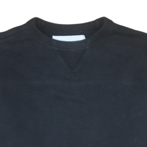 Calvin Klein Jeans Men Black Small Crew Neck Cotton Sweatshirt