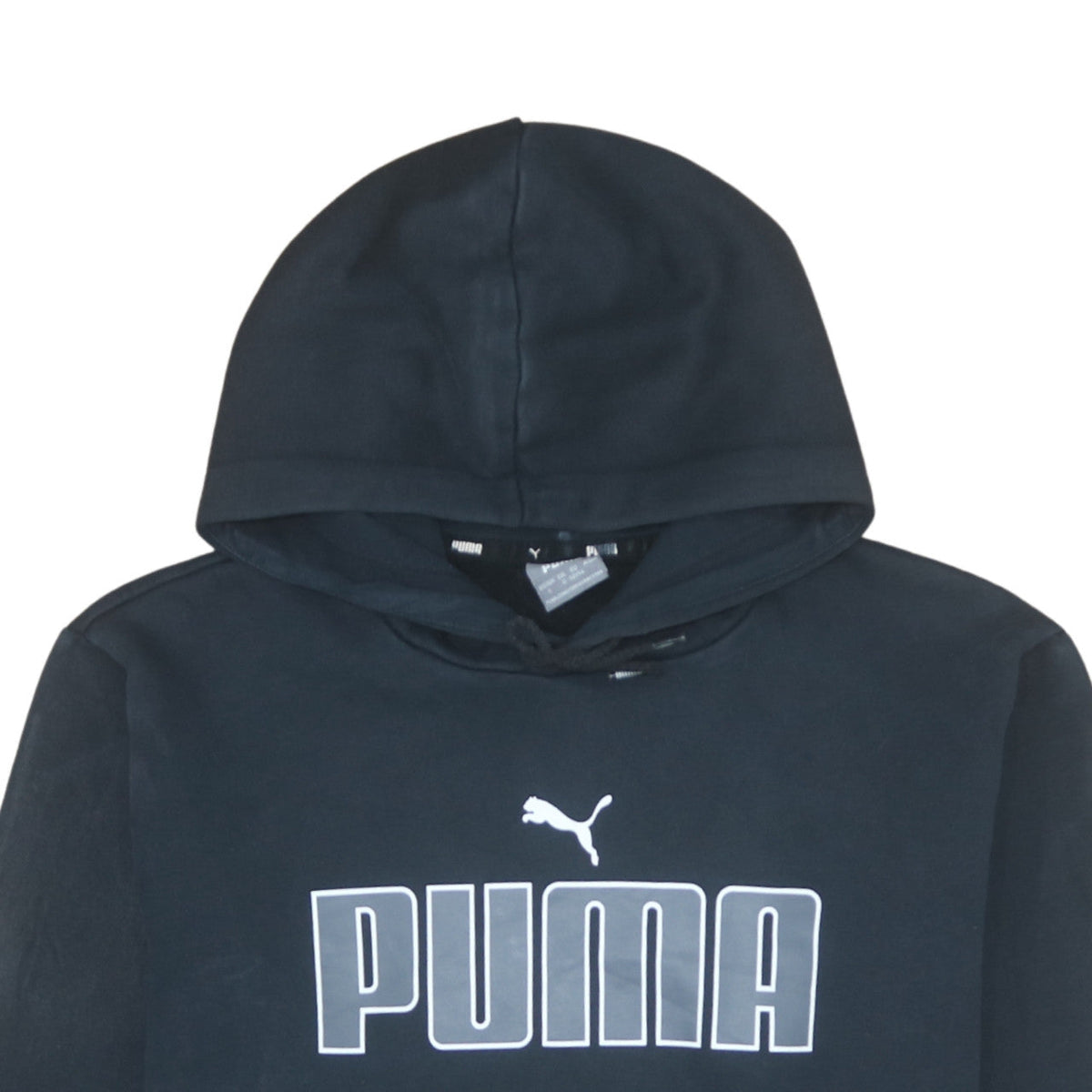 Puma Mens Black Pullover Hoodie L Sports Fleece Sweatshirt