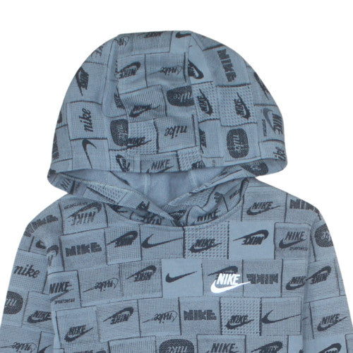 Nike Boys Blue Logo Print Pullover Hoodie Size L (147-158 cm)