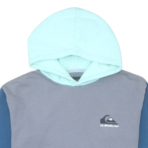 Quiksilver Boys Blue Grey Pullover Hoodie Size L Cotton Blend