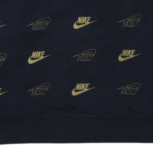 Nike Womens Black Logo Print Pullover Sweatshirt Size M