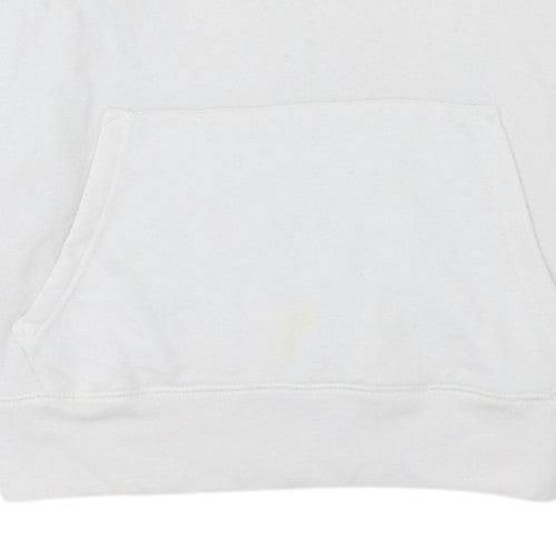 Gap Women White Hooded Pullover Hoodie Size M Cotton Blend