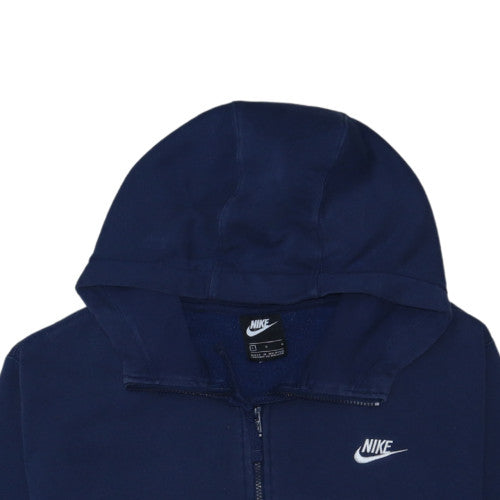 Nike Men's Blue Full Zip Hoodie Size L Fleece Cotton Blend
