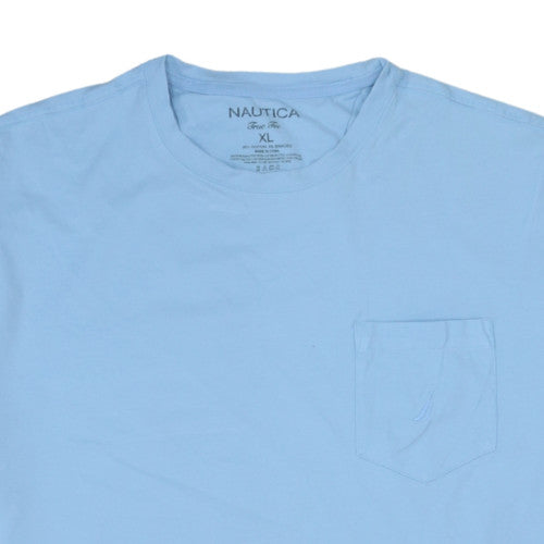 Nautica Men's Light Blue XL Crew Neck Cotton Blend T-Shirt