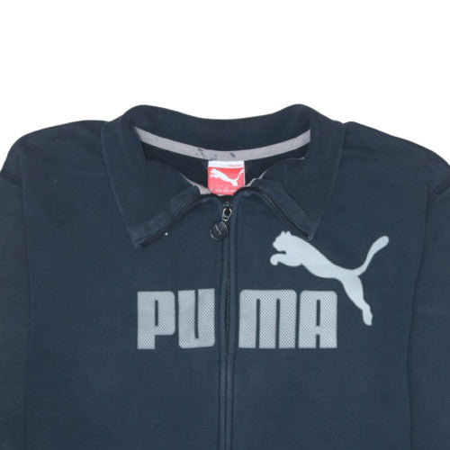 Puma Men's Blue Full Zip Collared Sweatshirt Size L