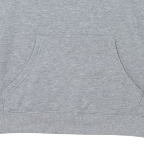 Champion Men's Grey & Teal Pullover Hoodie 2XL Graphic Print