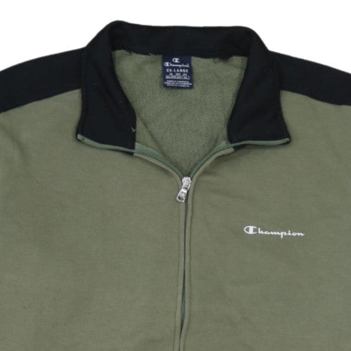 Champion Men's Green 2XL Full Zip Fleece Sweatshirt