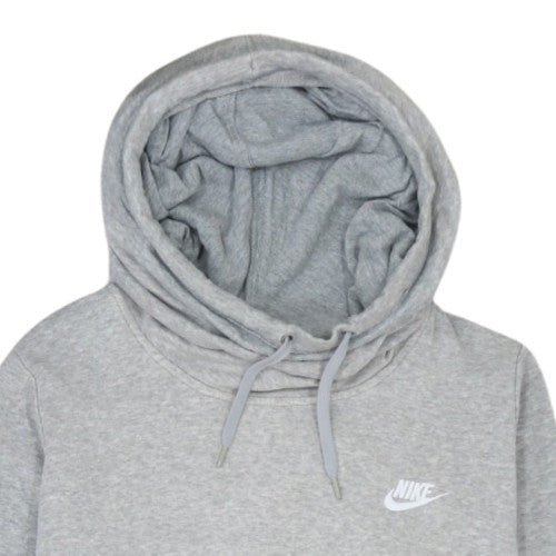 Nike Men's Grey Pullover Hoodie L Fleece Logo Sweatshirt