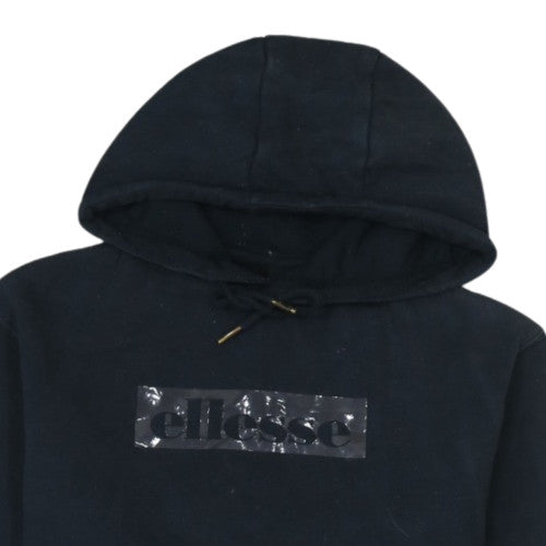 Ellesse Mens Black Pullover Hoodie Size S Fleece Logo Sportswear