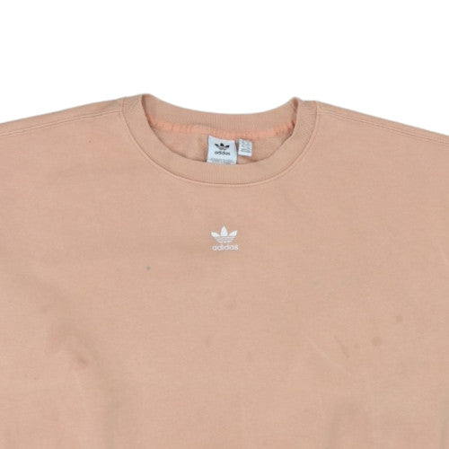 Adidas Womens Beige Crew Neck Pullover Sweatshirt Size 10