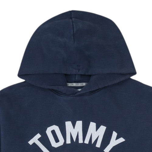 Tommy Jeans Men's Blue Pullover Hoodie M Regular Fit Graphic Logo