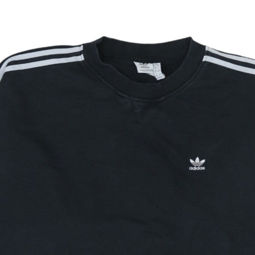 Adidas Womens Black 2XL Pullover Sweatshirt with Stripes