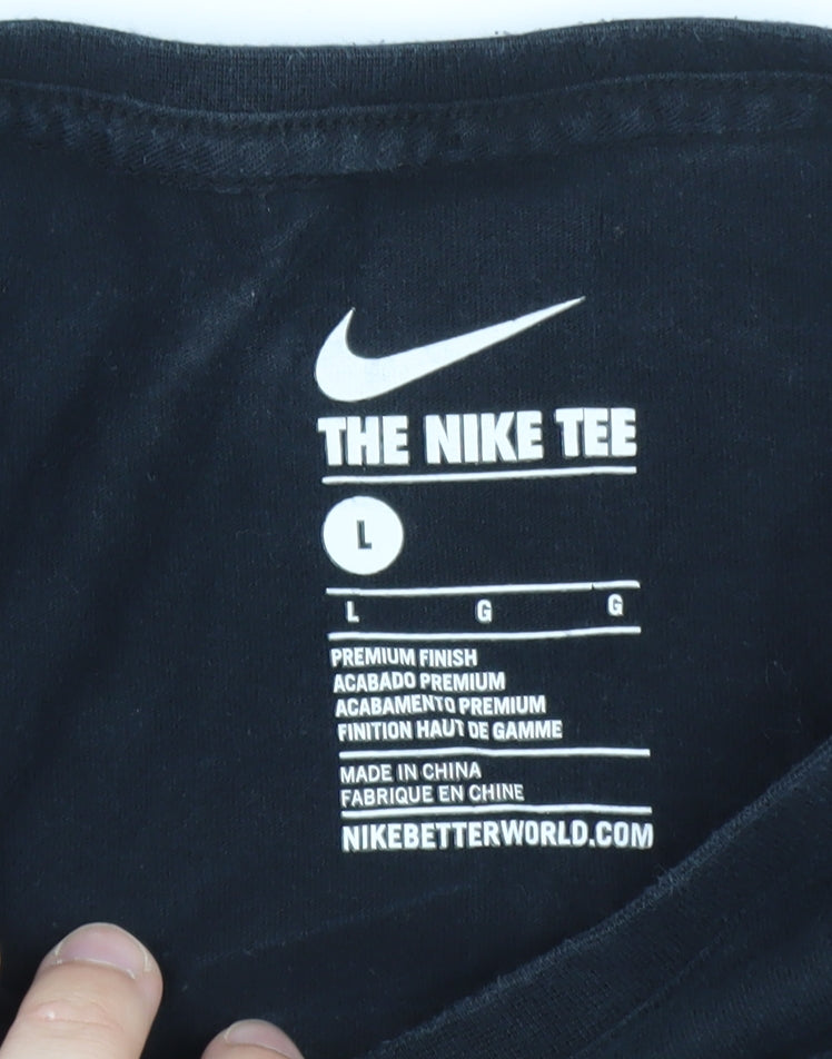 Nike Men's Black Air Graphic Regular Fit Cotton T-Shirt Size L