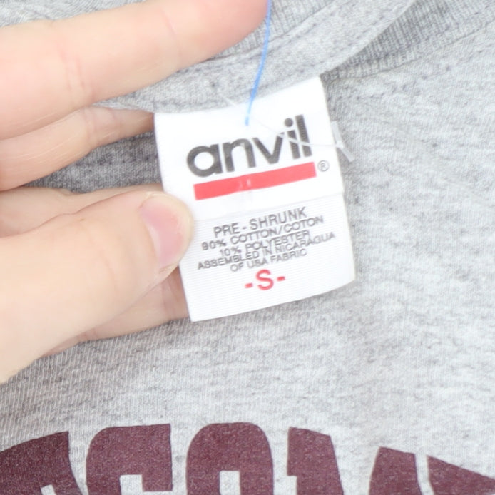 Anvil Men's Grey Long Sleeve Montgomery Soccer T-Shirt Small