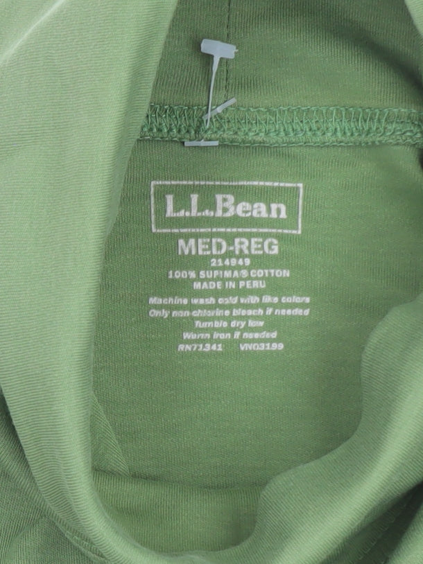 L.L. Bean Women's Green Roll Neck Long Sleeve Cotton Top M