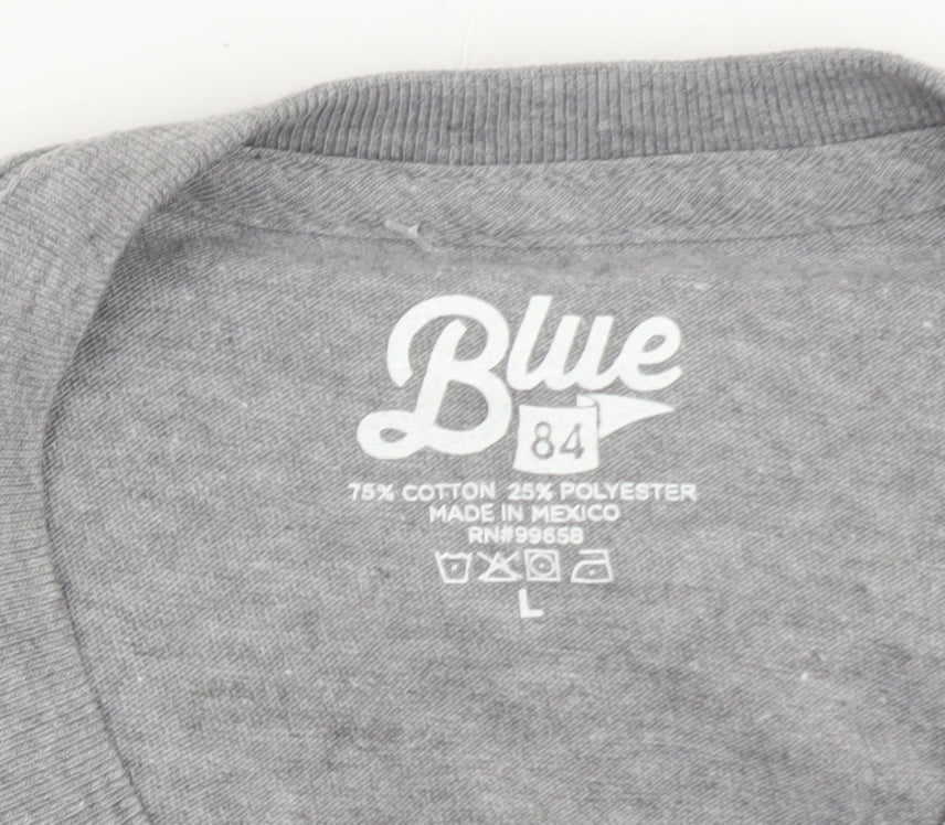 Blue 84 Men's Grey U.S. Army Long Sleeve Graphic T-Shirt Size L