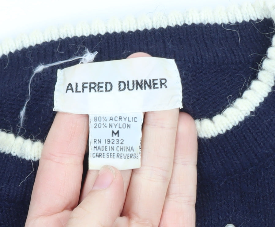 Alfred Dunner Women’s Navy Bow Pullover Jumper Size M Acrylic Knit