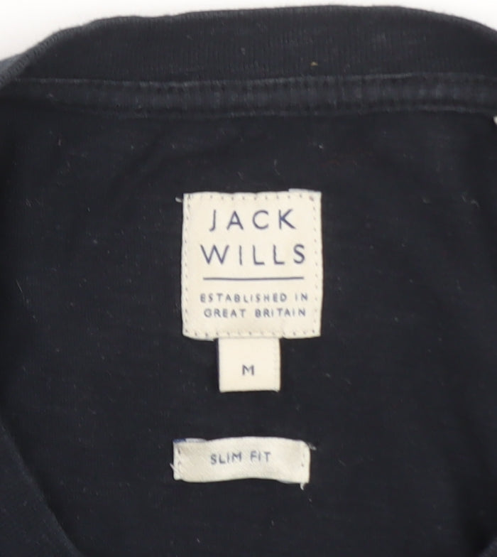 Jack Wills Men's Black Slim Fit Cotton Crew Neck T-Shirt M