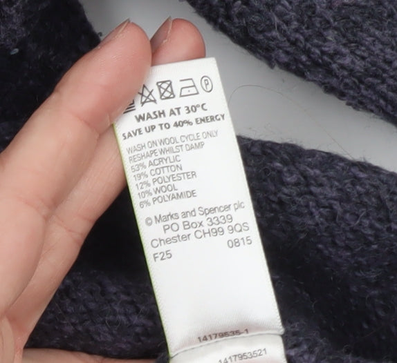 Marks and Spencer Women’s Grey Fair Isle Wool Blend Jumper Size 14