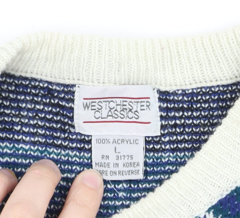 Westchester Classics Men's Multicoloured Fair Isle Knit Jumper L