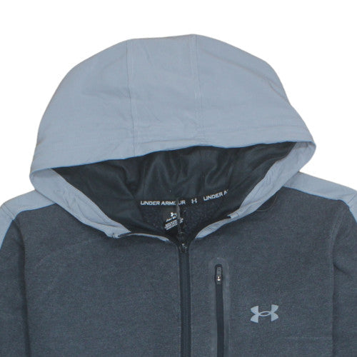 Under Armour Women Grey Full Zip Hoodie Large Cotton Blend Athletic