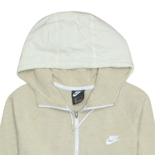 Nike Men's Beige Full Zip Hoodie Medium Cotton Blend