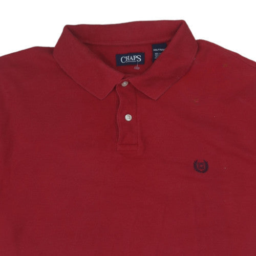 Chaps Men's Red Cotton Short Sleeve Polo Shirt XXL