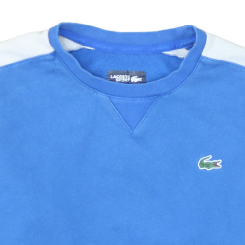 Lacoste Sport Men's Blue Crew Neck Long Sleeve Pullover Sweatshirt - Size S