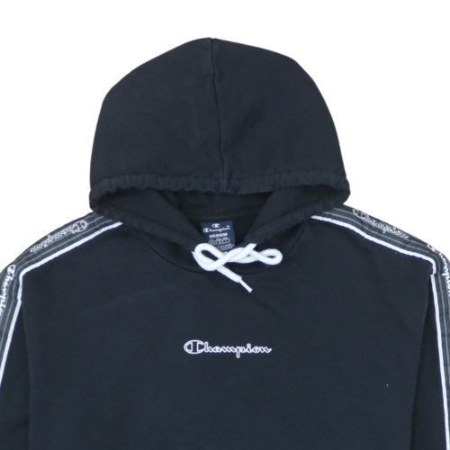 Champion Men's Black Pullover Hoodie Medium Embroidered Logo Fleece