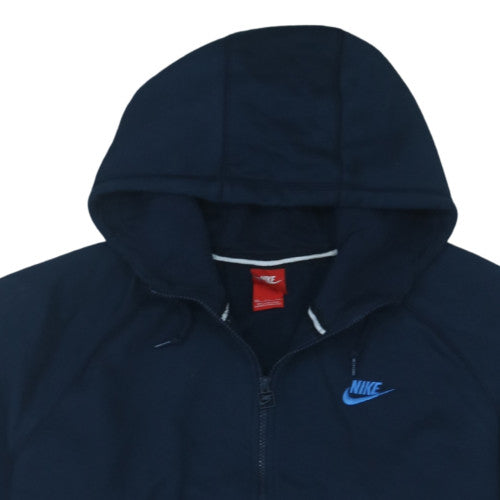 Nike Men's Blue Full Zip Hoodie 2XL Fleece Lined Sweatshirt