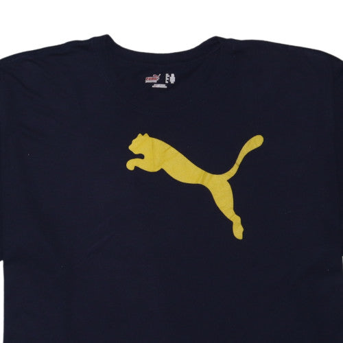 Puma Mens Black 2XL Sports Logo Graphic Short Sleeve T-Shirt